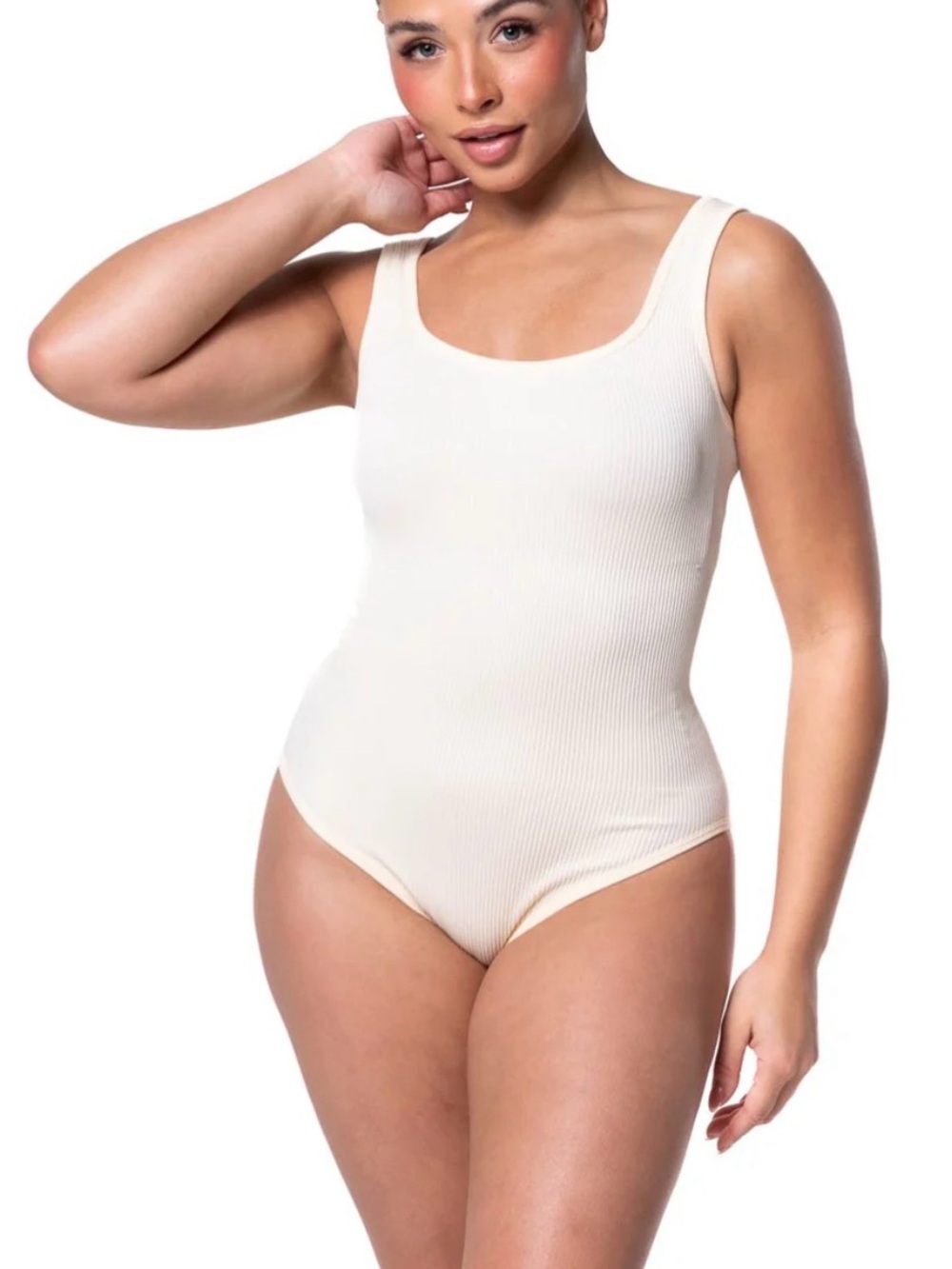 HeyShape Ribbed Scoop Neck Bodysuit - Nude (XXL) NEW WITH TAGS